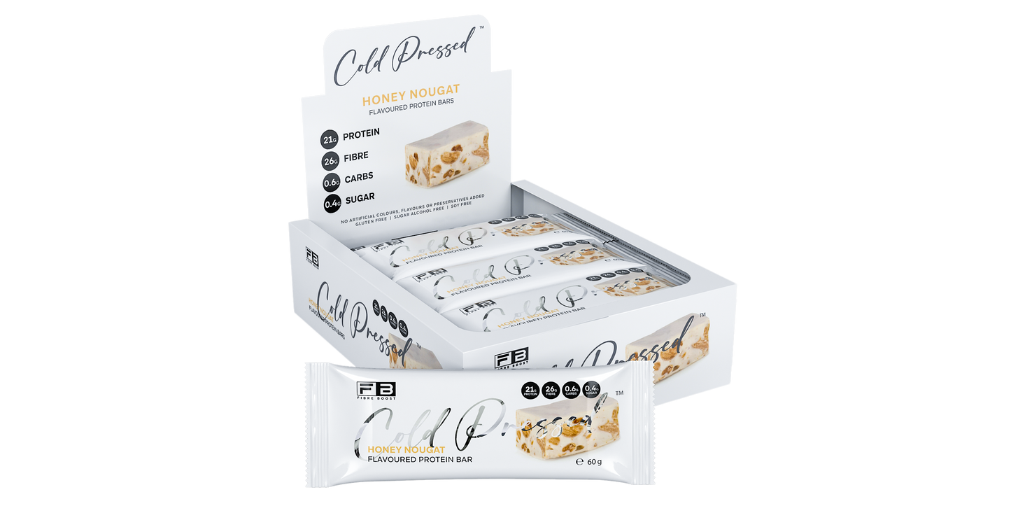 Fibre Boost Cold Pressed Honey Nougat flavoured Protein Bar