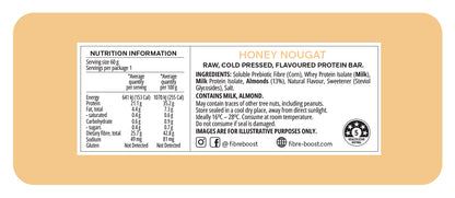 Fibre Boost Cold Pressed Honey Nougat flavoured Protein Bar