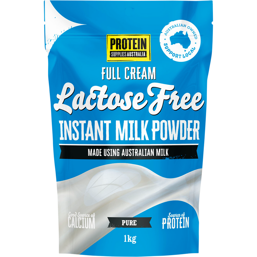 A pack of Instant Lactose-Free Milk Powder, ideal for easy, creamy drinks and baking without lactose.