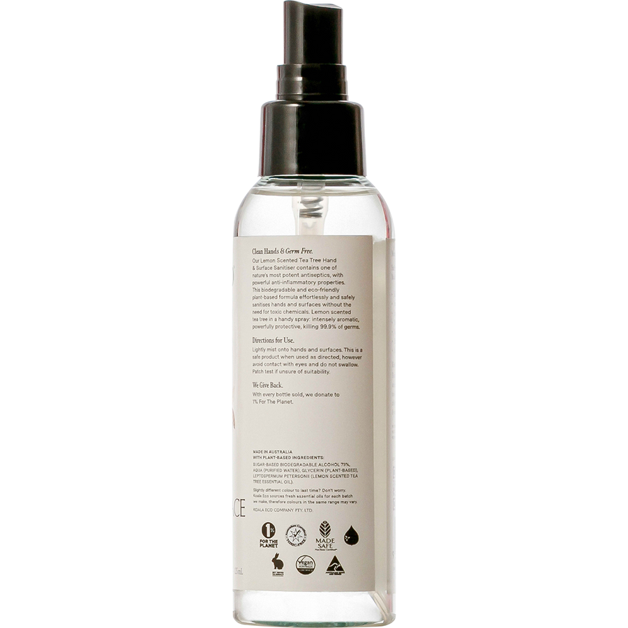Natural Hand & Surface Sanitiser Lemon Scented TeaTree