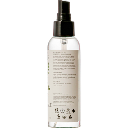 Natural Hand & Surface Sanitiser Rosalina & Peppermint