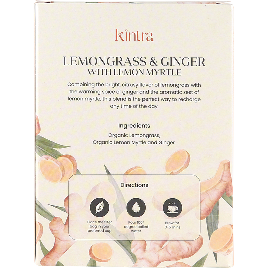 Herbal Tea Bags Lemongrass & Ginger with Lemon Myrtle