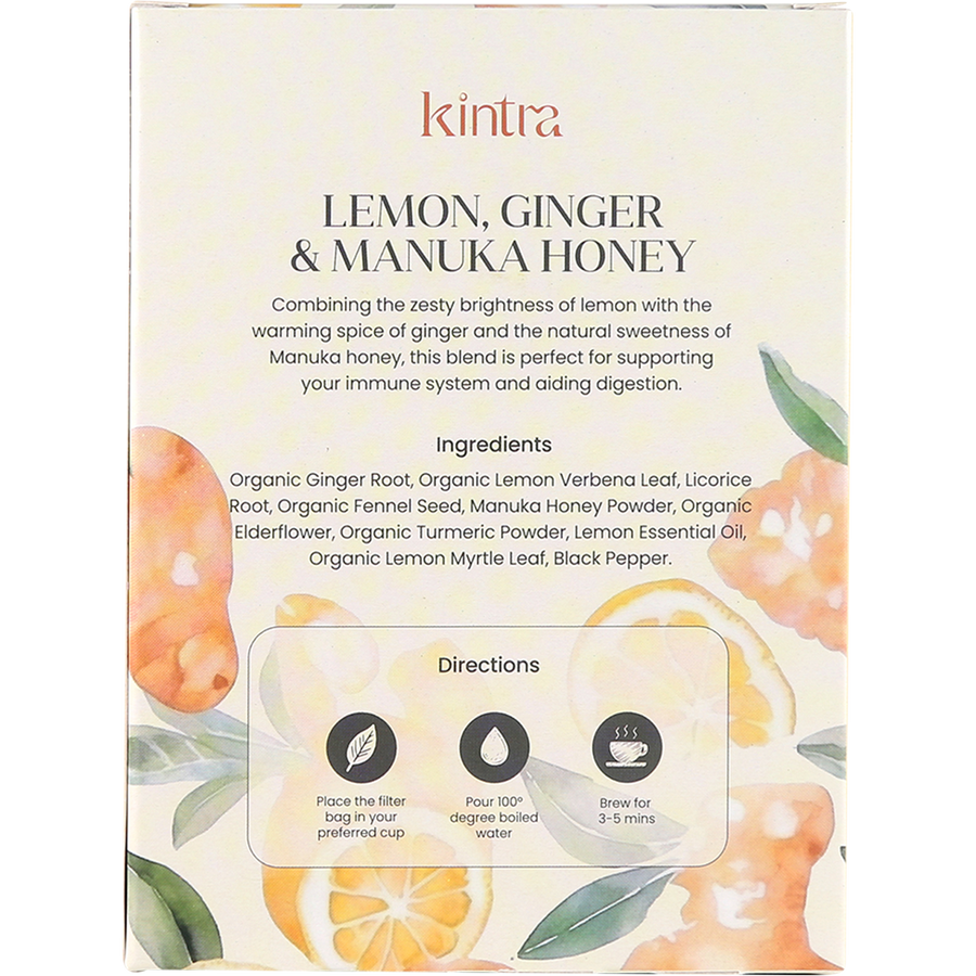 Herbal Tea Bags Lemon, Ginger & Manuka Honey