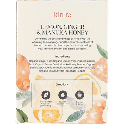 Herbal Tea Bags Lemon, Ginger & Manuka Honey