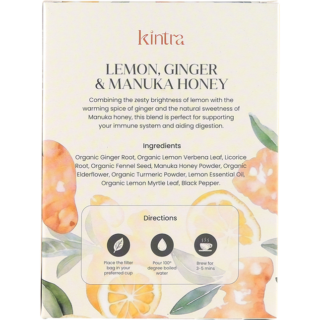 Herbal Tea Bags Lemon, Ginger & Manuka Honey