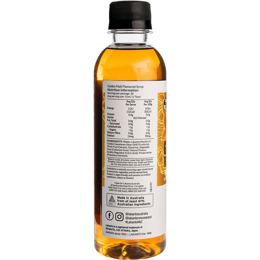 Golden Malt Flavoured Syrup with Monkfruit Sweetener