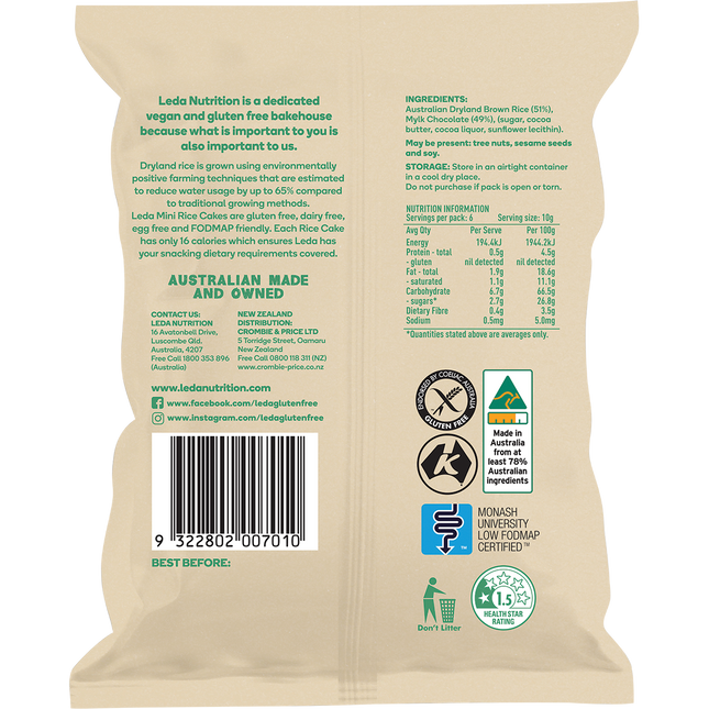 Leda Mini Rice Cakes Mylk Chocolate