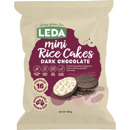 Leda Mini Rice Cakes Dark Chocolate 6x60g