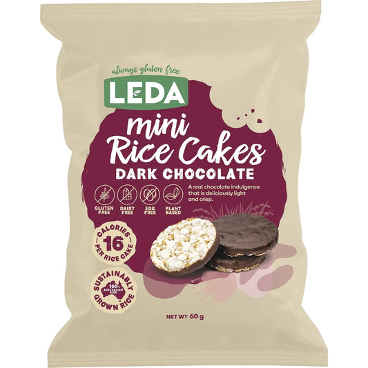 Leda Mini Rice Cakes Dark Chocolate 6x60g