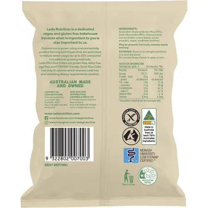 Leda Mini Rice Cakes Dark Chocolate 6x60g