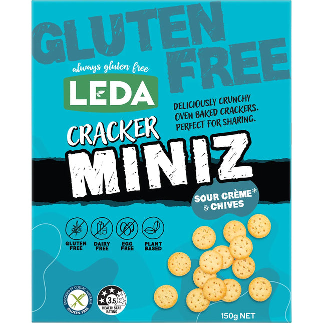 Leda Cracker Miniz Sour Crème & Chives 6x150g