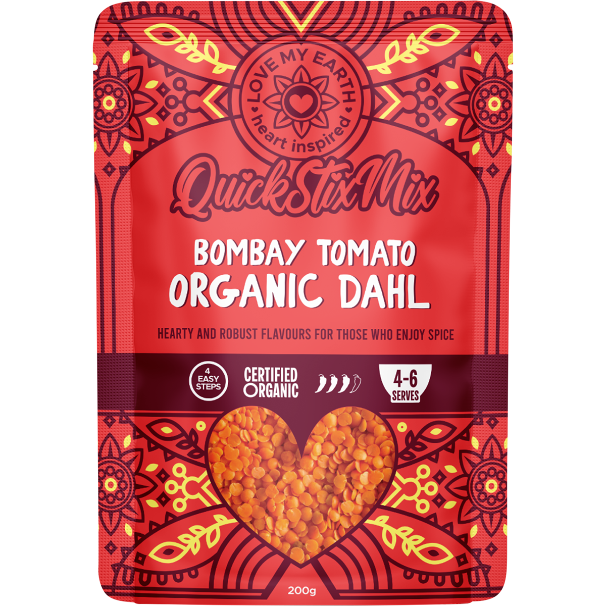 Quick Stix Mix Organic Dahl Bombay Tomato