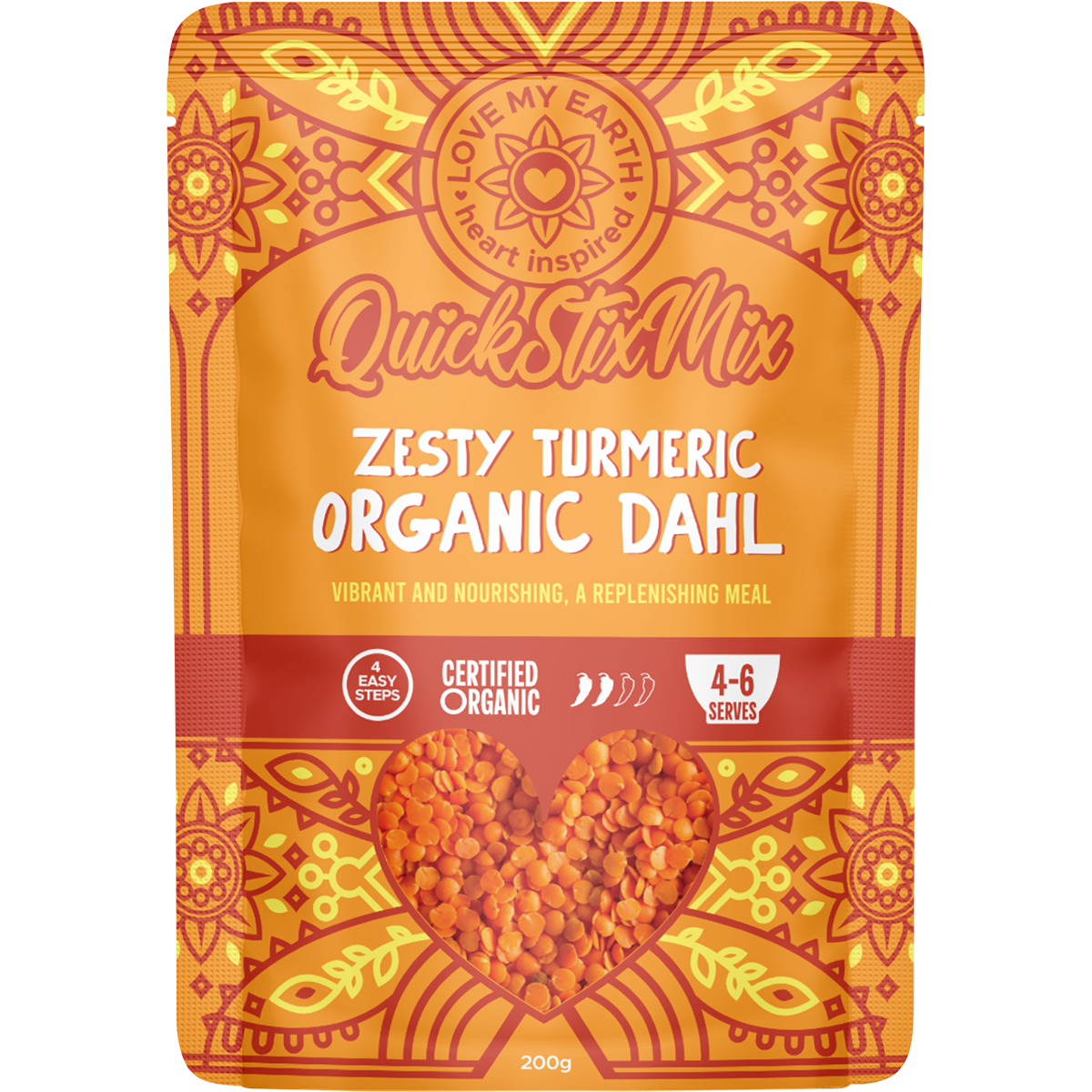 Quick Stix Mix Organic Dahl Zesty Turmeric