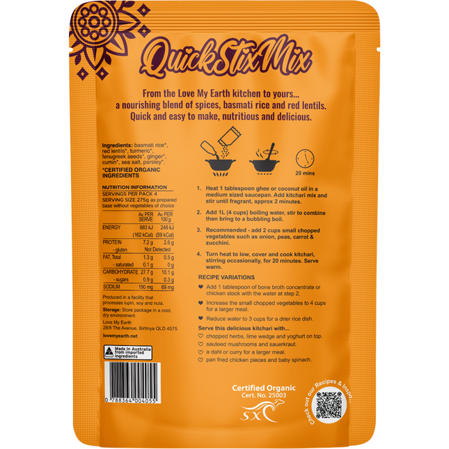 Quick Stix Mix Organic Turmeric Kitchari