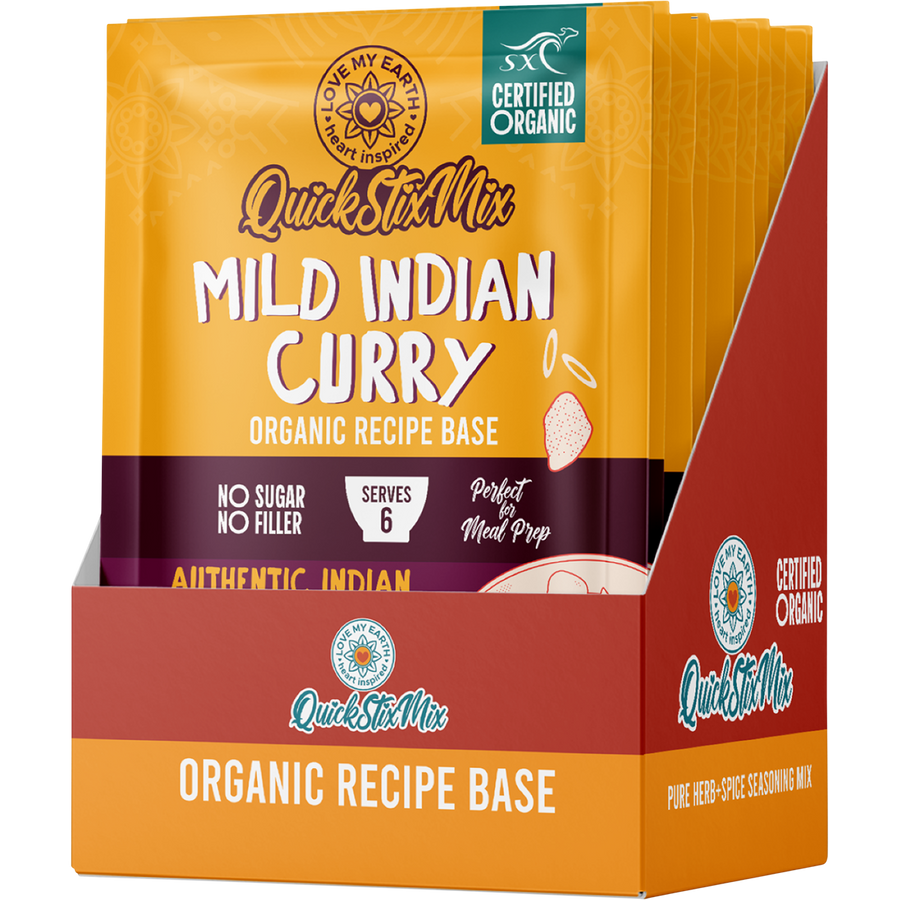 Love My Earth Quick Stix Mix Organic Recipe Base Mild Indian Curry