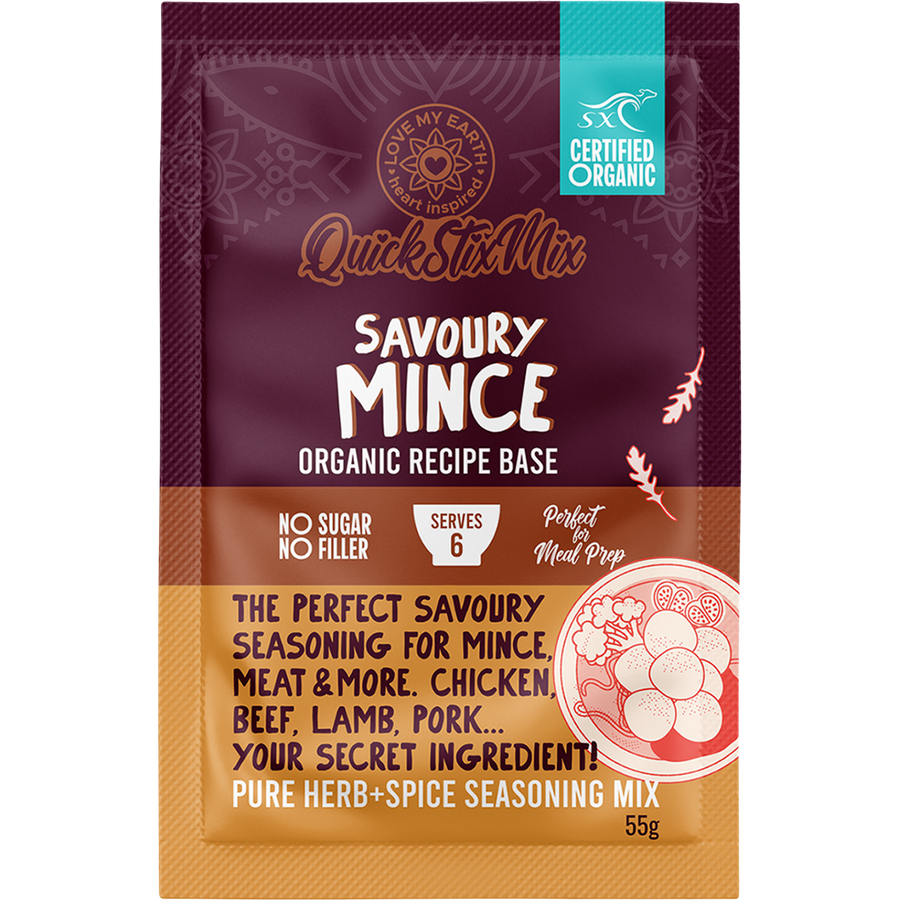 Love My Earth Quick Stix Mix Organic Recipe Base Savoury Mince