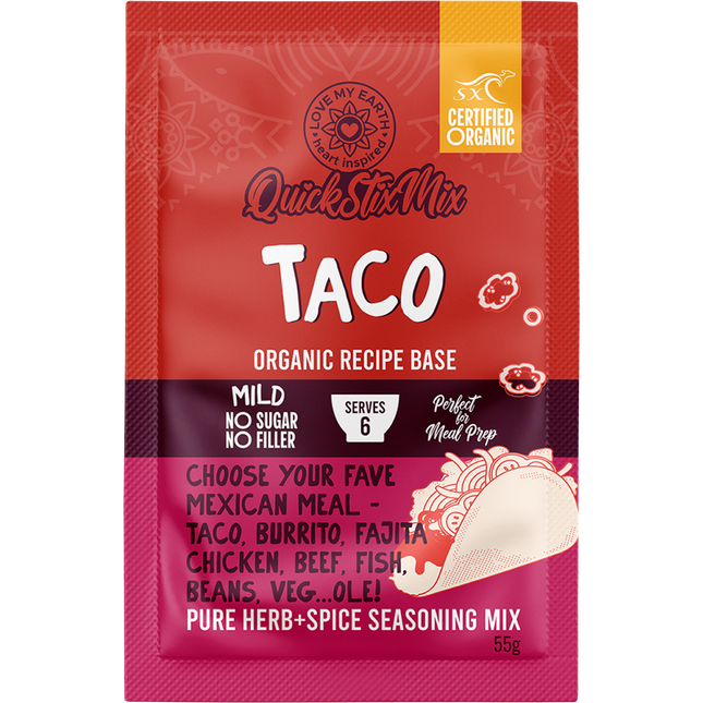 Love My Earth Quick Stix Mix Organic Recipe Base Taco