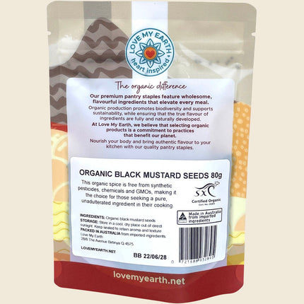 Love My Earth Organic Black Mustard Seeds 80g