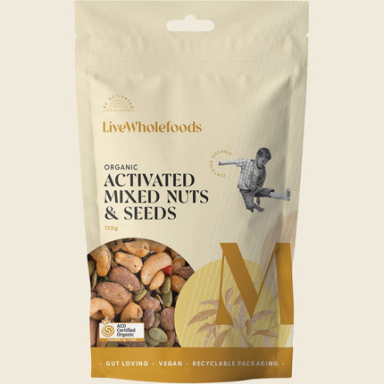 Live Wholefoods Organic Activated Mixed Nuts & Seeds 120g