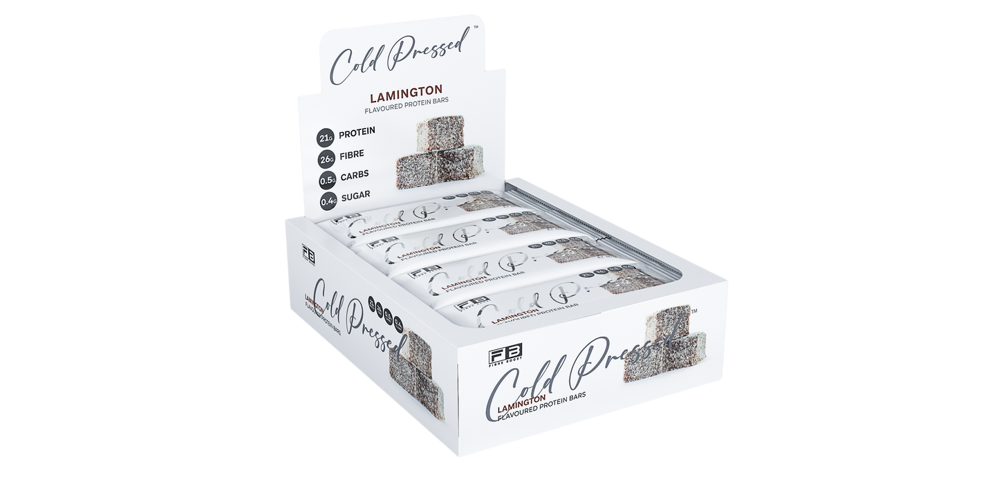 Fibre Boost Cold Pressed Lamington flavoured Protein Bar