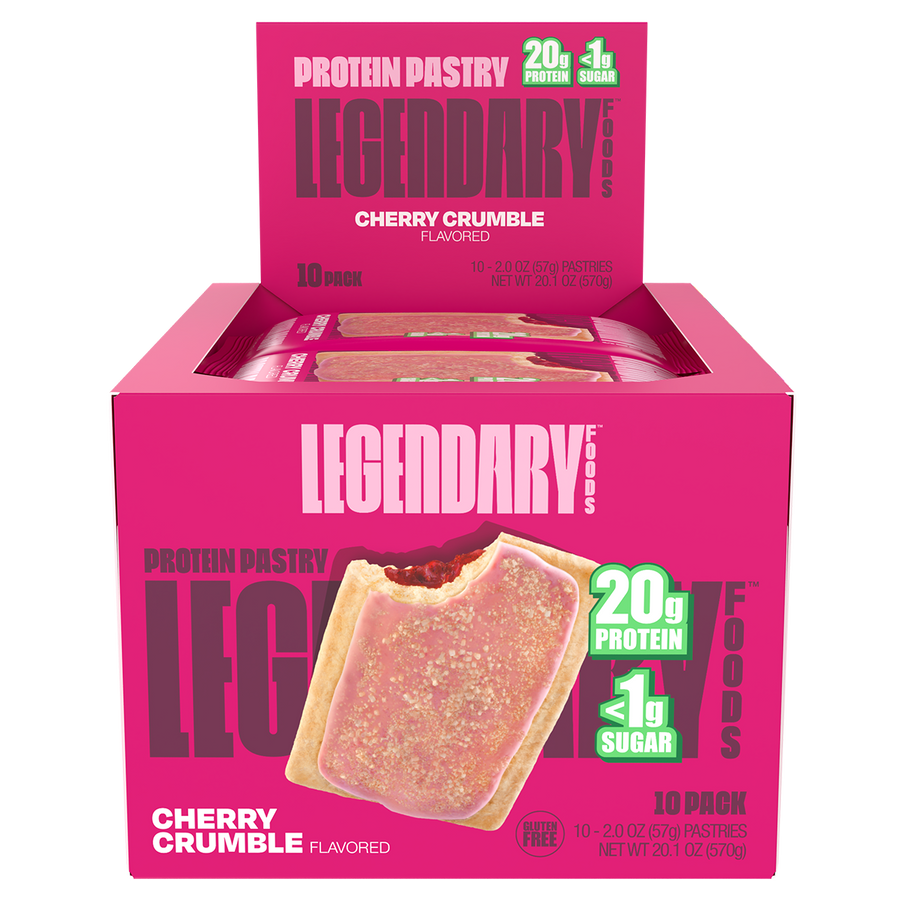 Legendary Foods Protein Pastry Cherry Crumble flavor on a white background