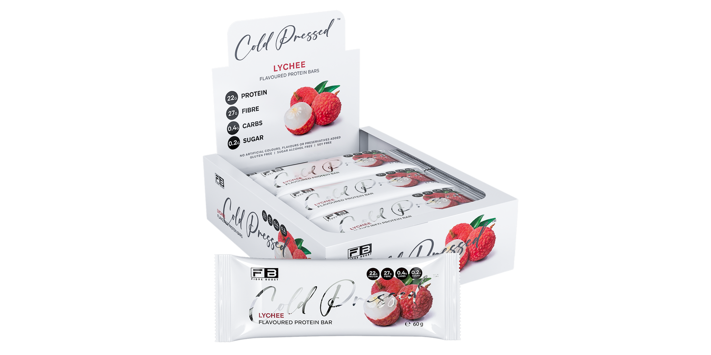 Fibre Boost Cold Pressed Lychee flavoured Protein Bar