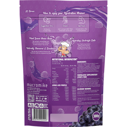 Plant Based Hydration Aminos Sour Grape Candy