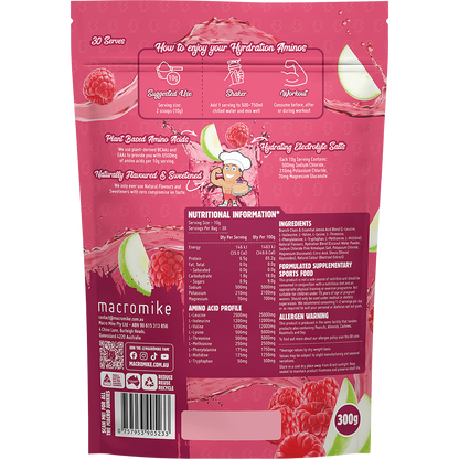 Plant Based Hydration Aminos Apple Raspberry Crush