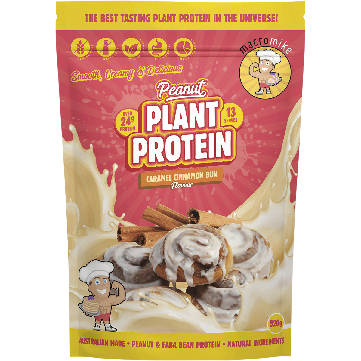 Peanut Plant Protein Caramel Cinnamon Bun