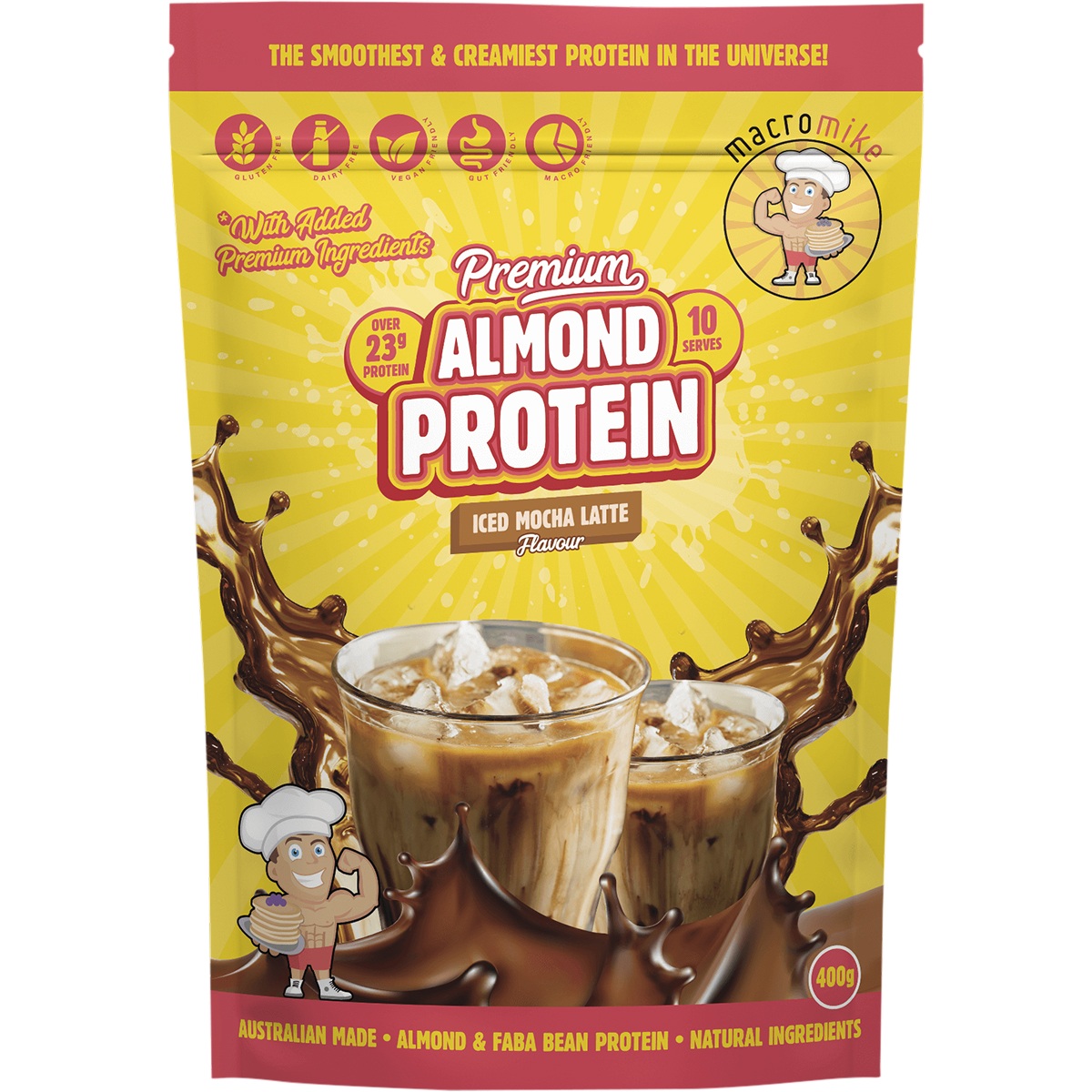 Premium Almond Protein Iced Mocha Latte