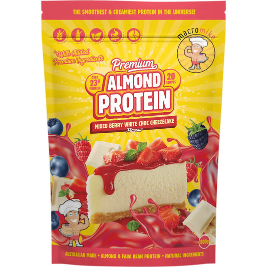 Macro Mike Premium Almond Protein Berry White Choc Cheezecake 800g