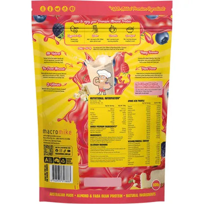 Macro Mike Premium Almond Protein Berry White Choc Cheezecake 800g