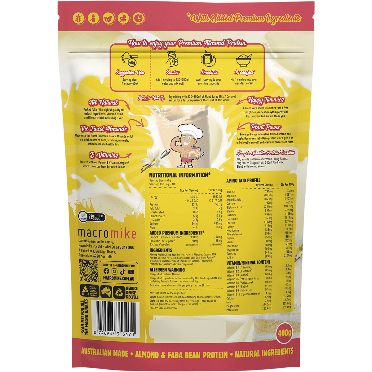 Premium Almond Protein Vanilla Buttercream