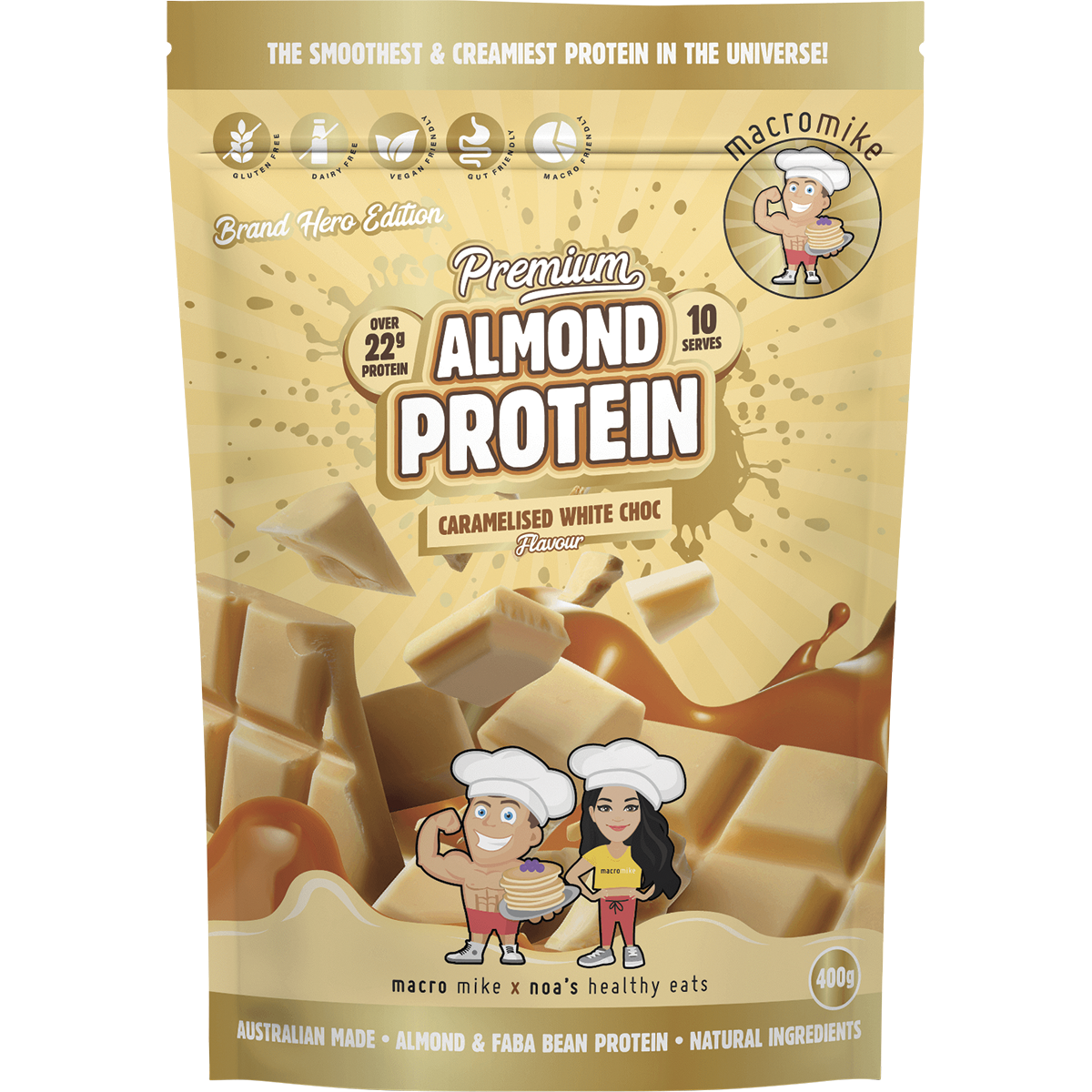 Premium Almond Protein Caramelised White Choc
