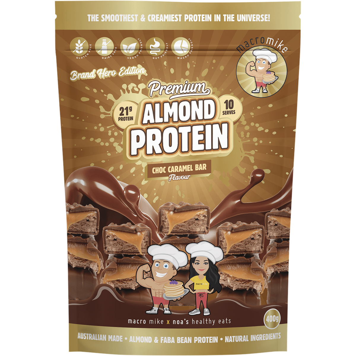 Premium Almond Protein Choc Caramel Bar