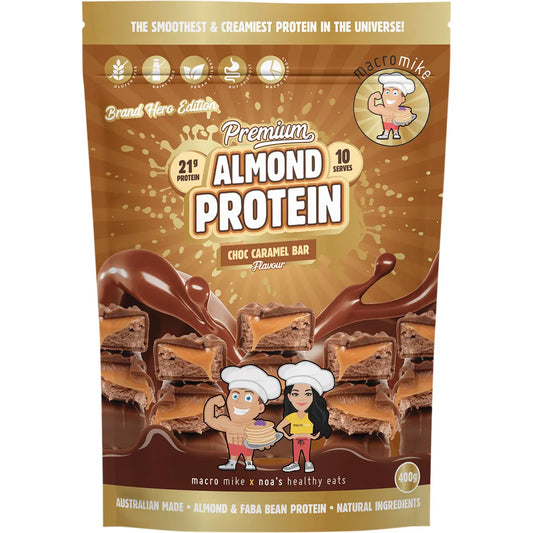 Macro Mike Premium Almond Protein Choc Caramel Bar 400g