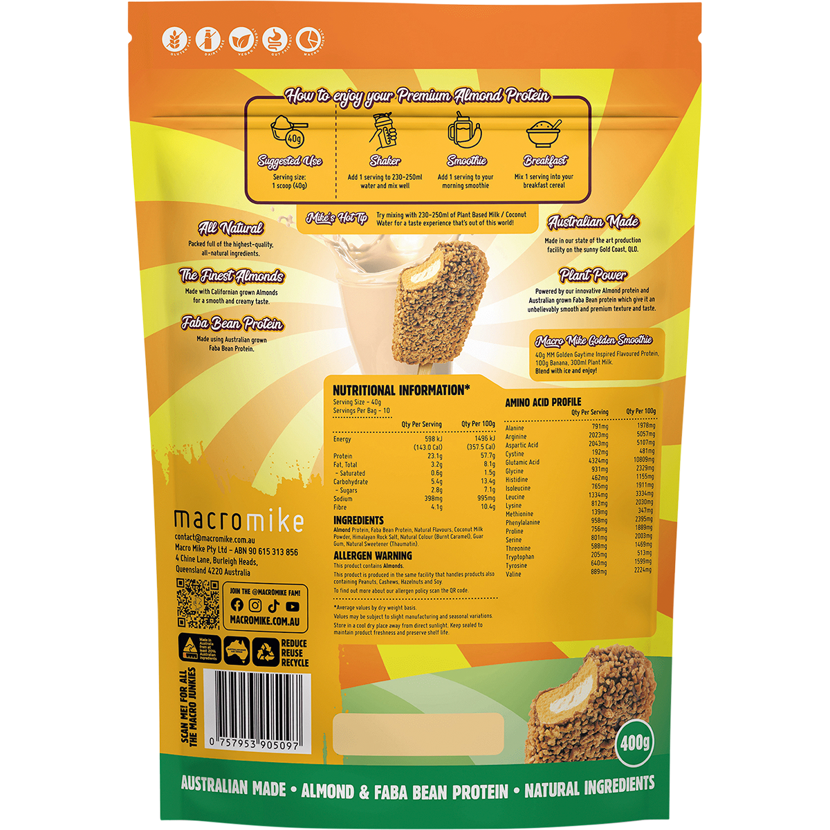 Premium Almond Protein Golden Gaytime
