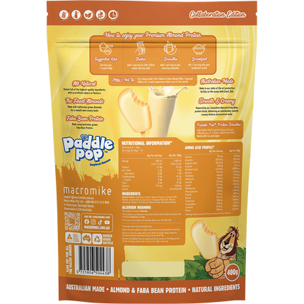 x Streets Almond Protein Banana Paddle Pop Inspired - Back View