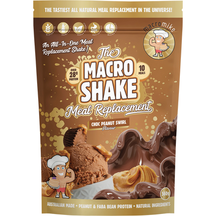 The Macro Shake Meal Replacement Choc Peanut Swirl