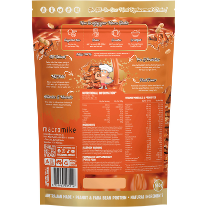 The Macro Shake Meal Replacement Salted Caramel Peanut