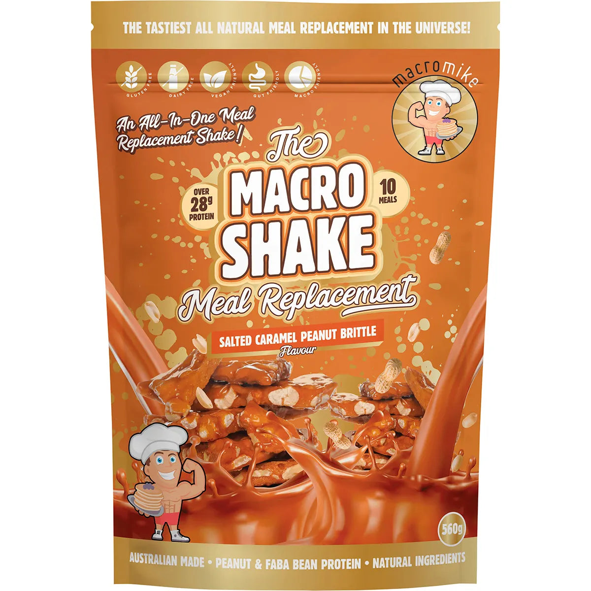 Macro Mike The Macro Shake Meal Replacement Salted Caramel Peanut 560g