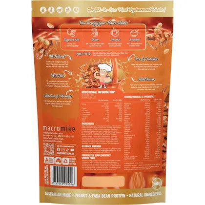 Macro Mike The Macro Shake Meal Replacement Salted Caramel Peanut 560g