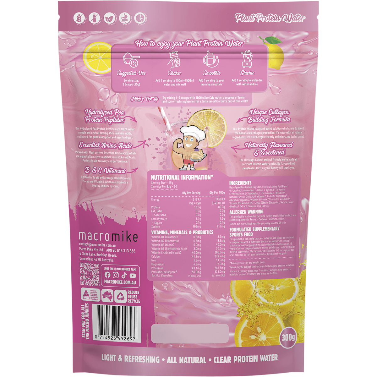 Plant Protein Water Pink Lemonade