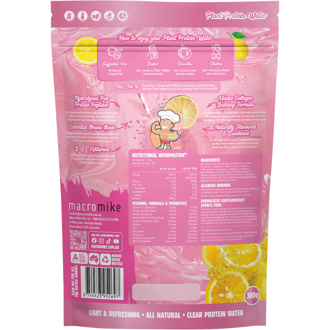 Plant Protein Water Pink Lemonade