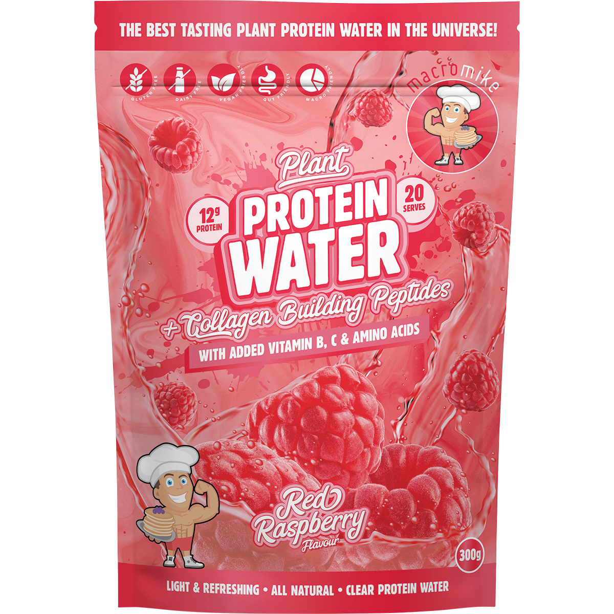 Plant Protein Water Red Raspberry