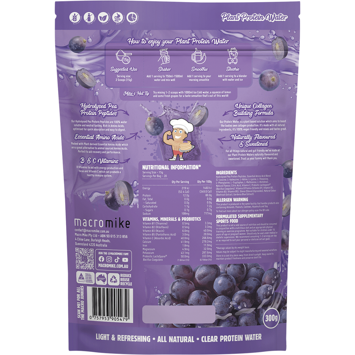 Plant Protein Water Juicy Grape
