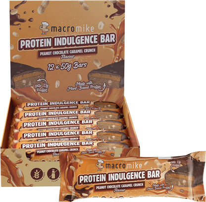 Macro Mike Protein Indulgence Bar Peanut Choc Caramel Crunch 12x50g