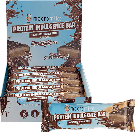 Macro Mike Protein Indulgence Bar Chocolate Coconut Bliss 12x50g