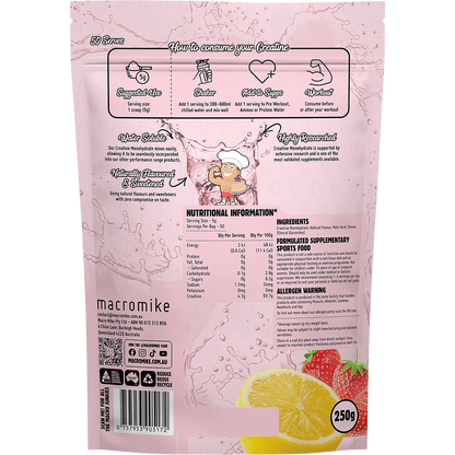 Plant Based Creatine Monohydrate Strawberry Lemonade