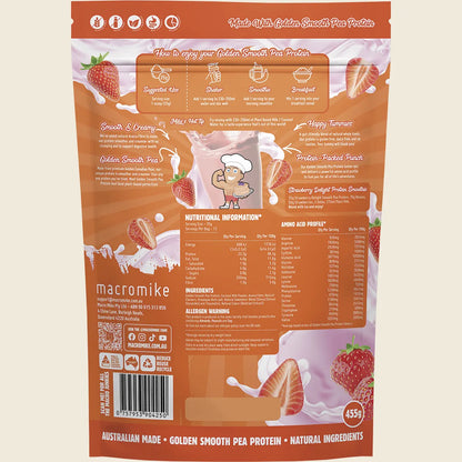 Macro Mike Golden Smooth Pea Protein Strawberry Delight 455g